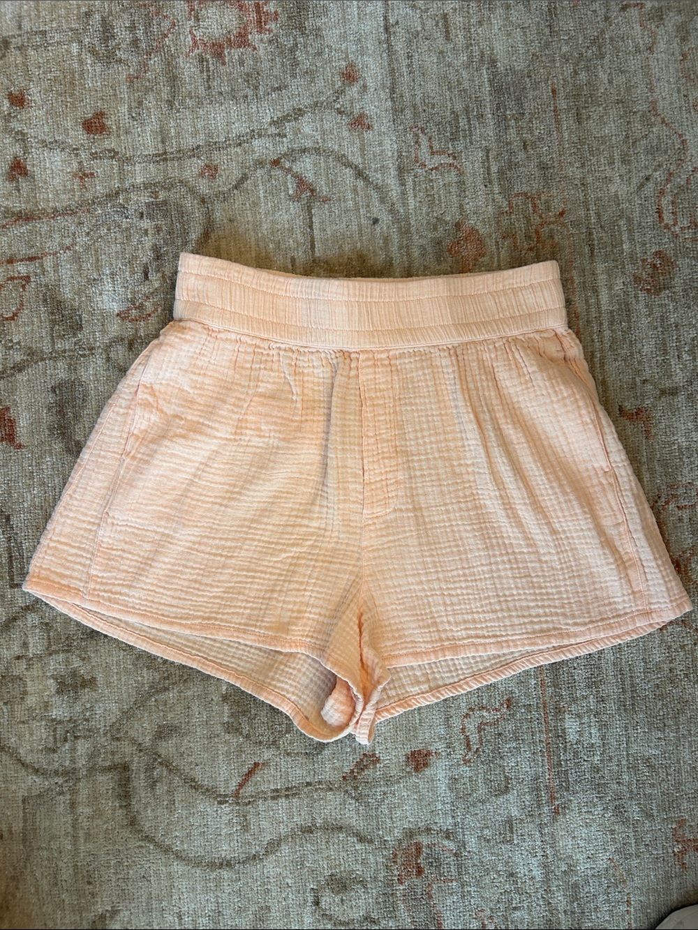 sundays Peach Textured Lounge Shorts